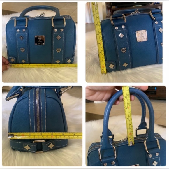 MCM Vintage Blue Leather Boston Bag – EUC!** ✨ - Picture 10 of 11